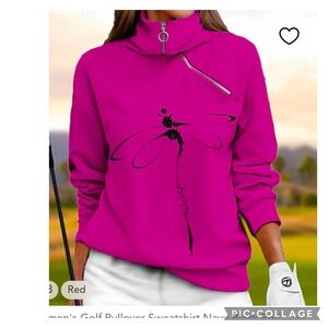 NEW CEGOLFS DAMEN GOLF SWEATSHIRT ASYMMETRICAL QUARTER ZIP DRAGONFLY WARRIOR